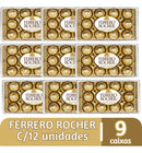 Chocolate Bombom Ferrero Rocher 9 Caixas De 12 Unidades